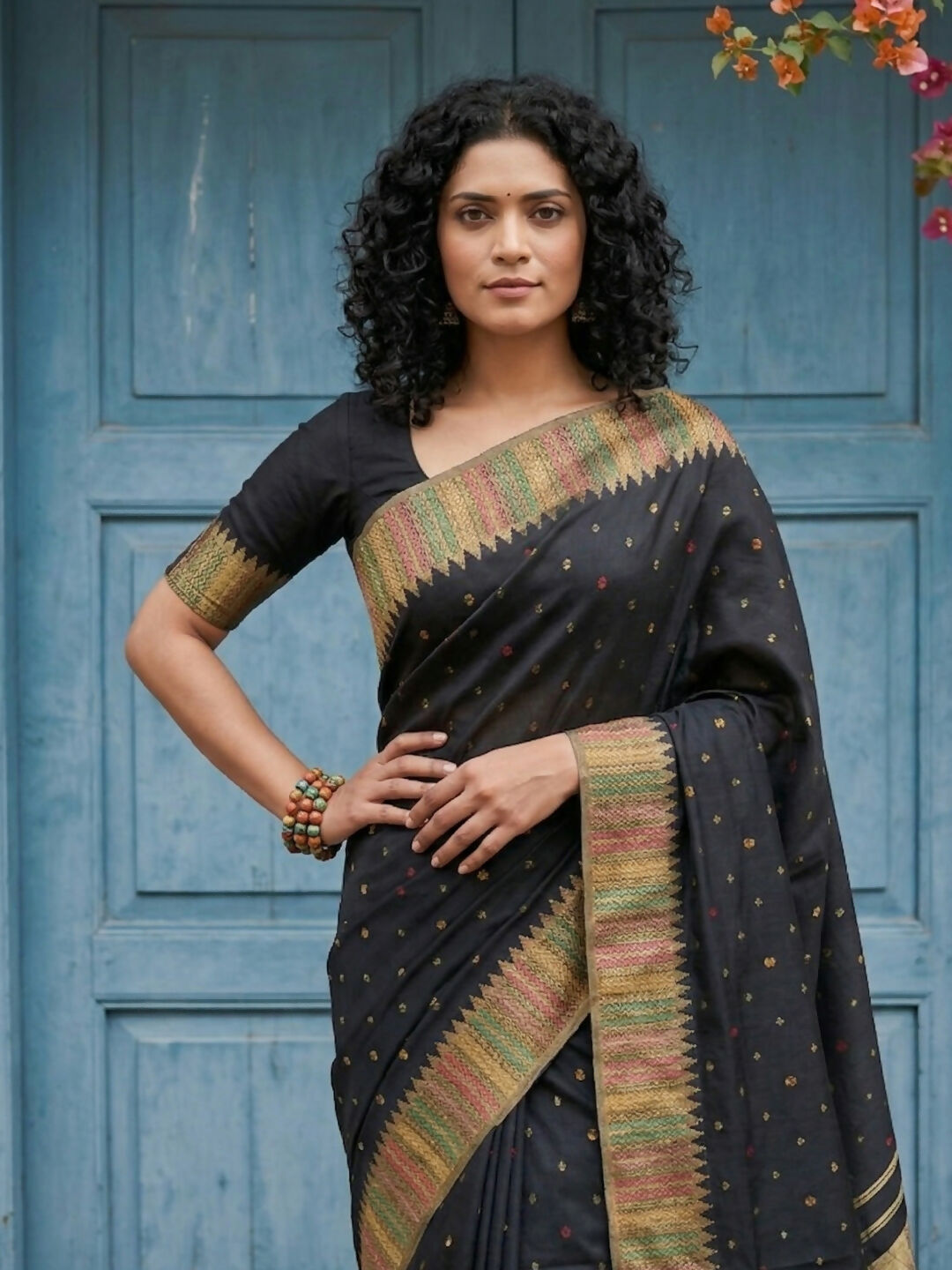 Shree Shyam Fashion Black Silk Blend Saree