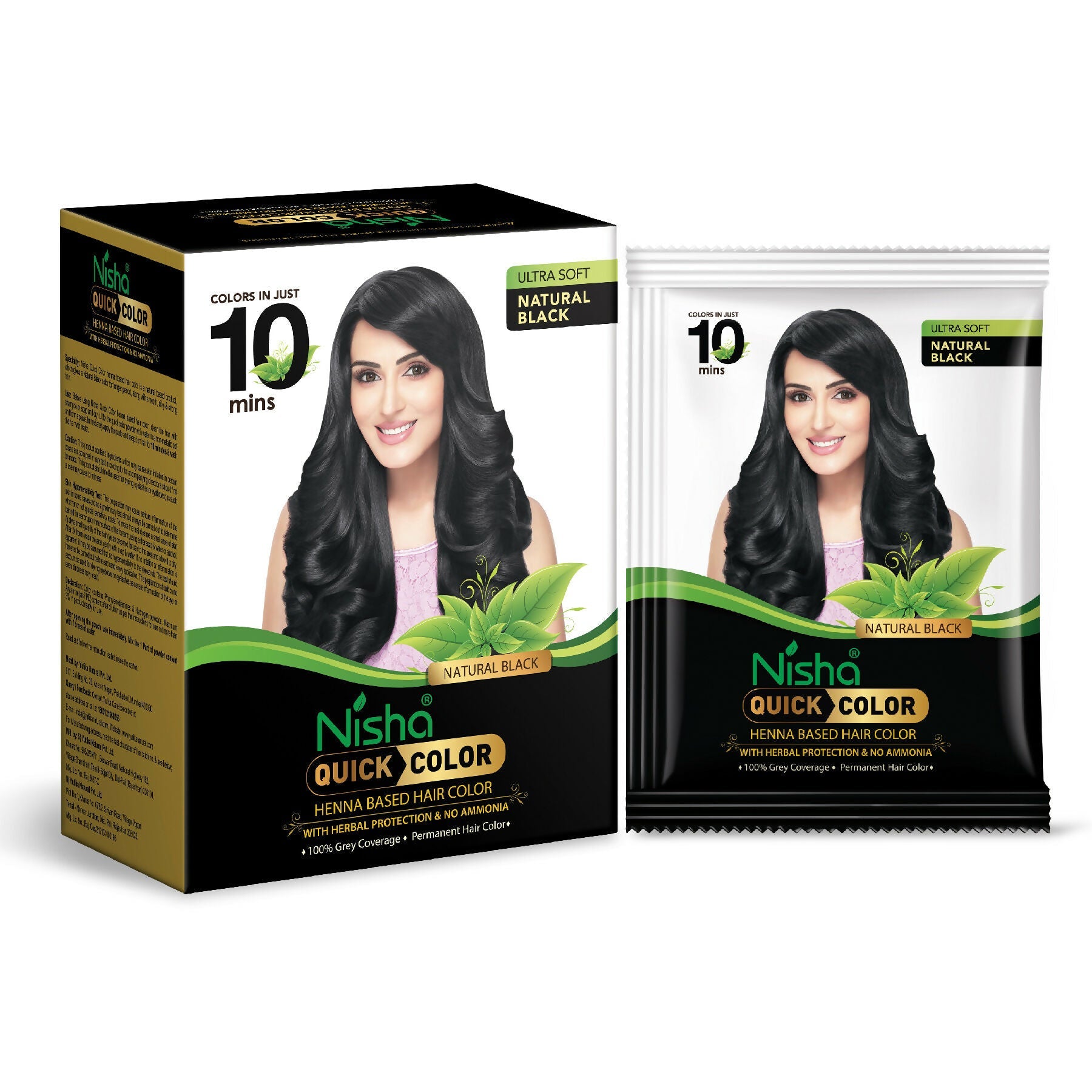 Nisha Quick Color Henna-Based Hair Color-Natural Black