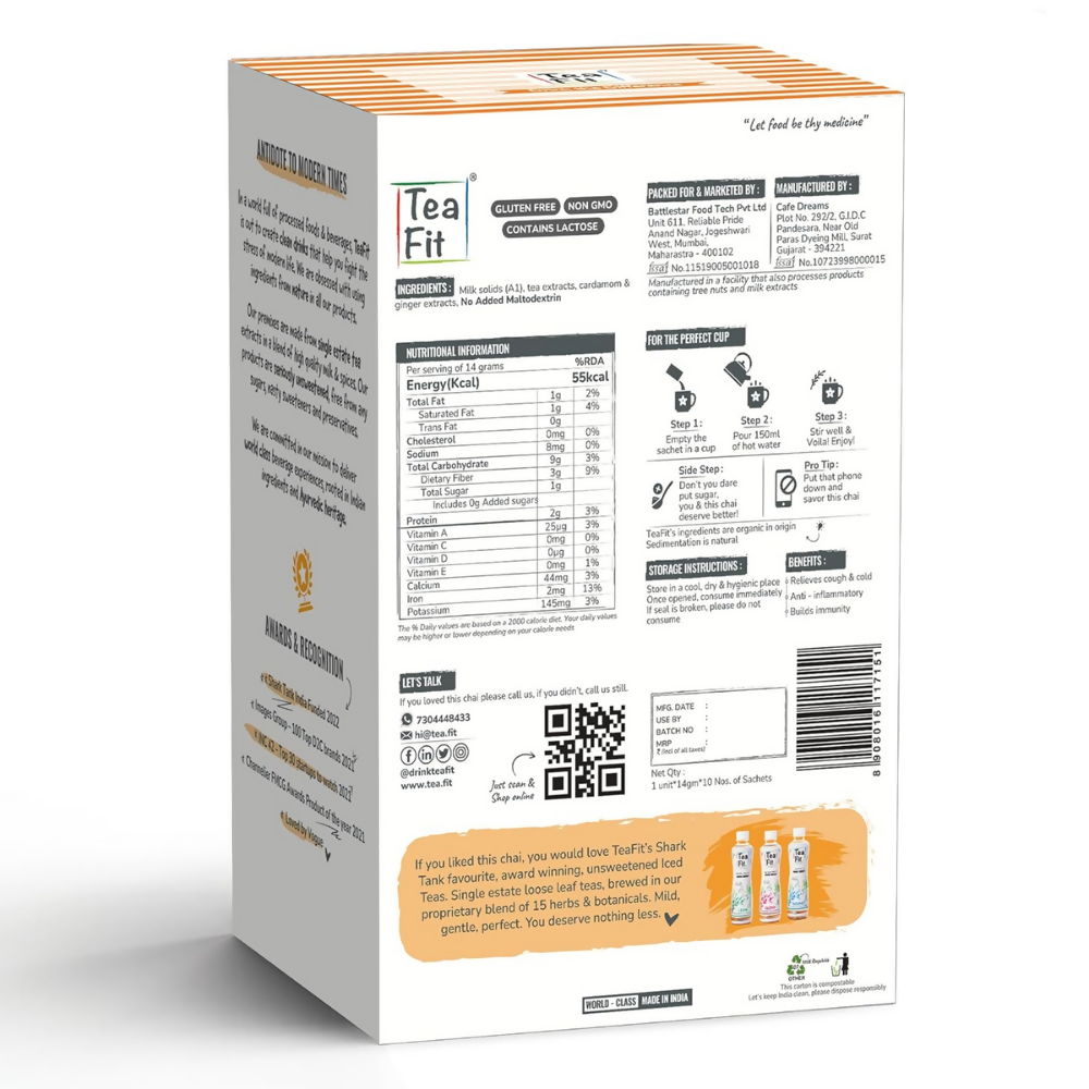 TeaFit No Sugar Instant Ginger Tea Premix