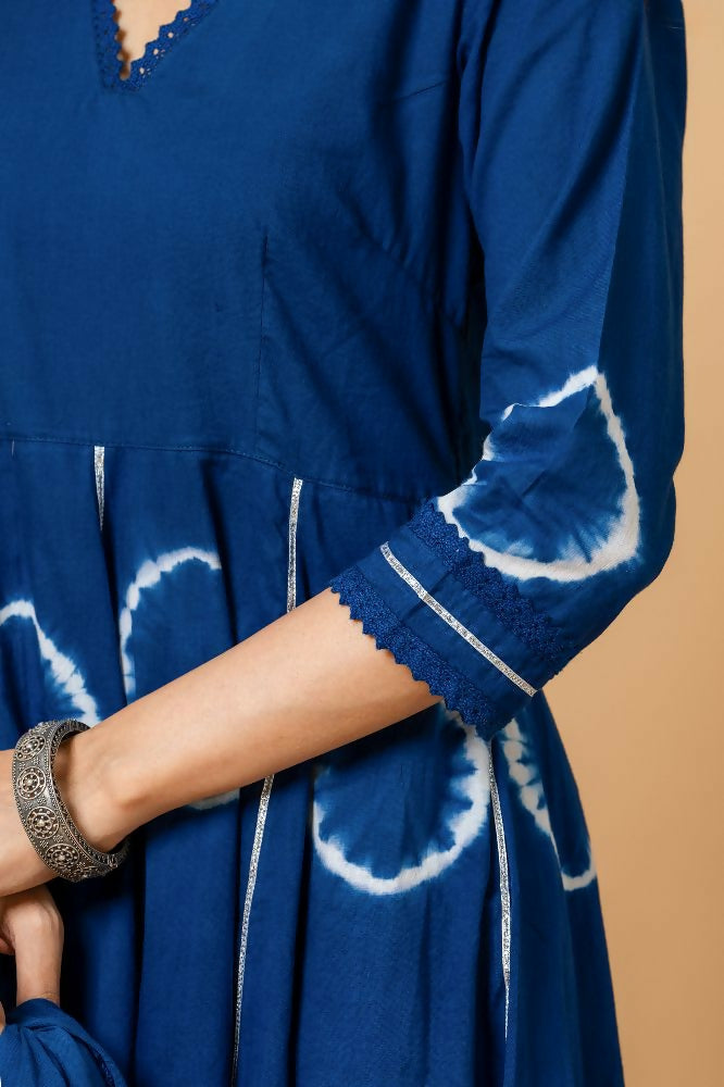 Joban Fashion Blue Tie & Dye Cotton Suit Set