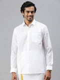 Ramraj Cotton Mens Full Sleeve Formal 100 % Cotton White Shirt