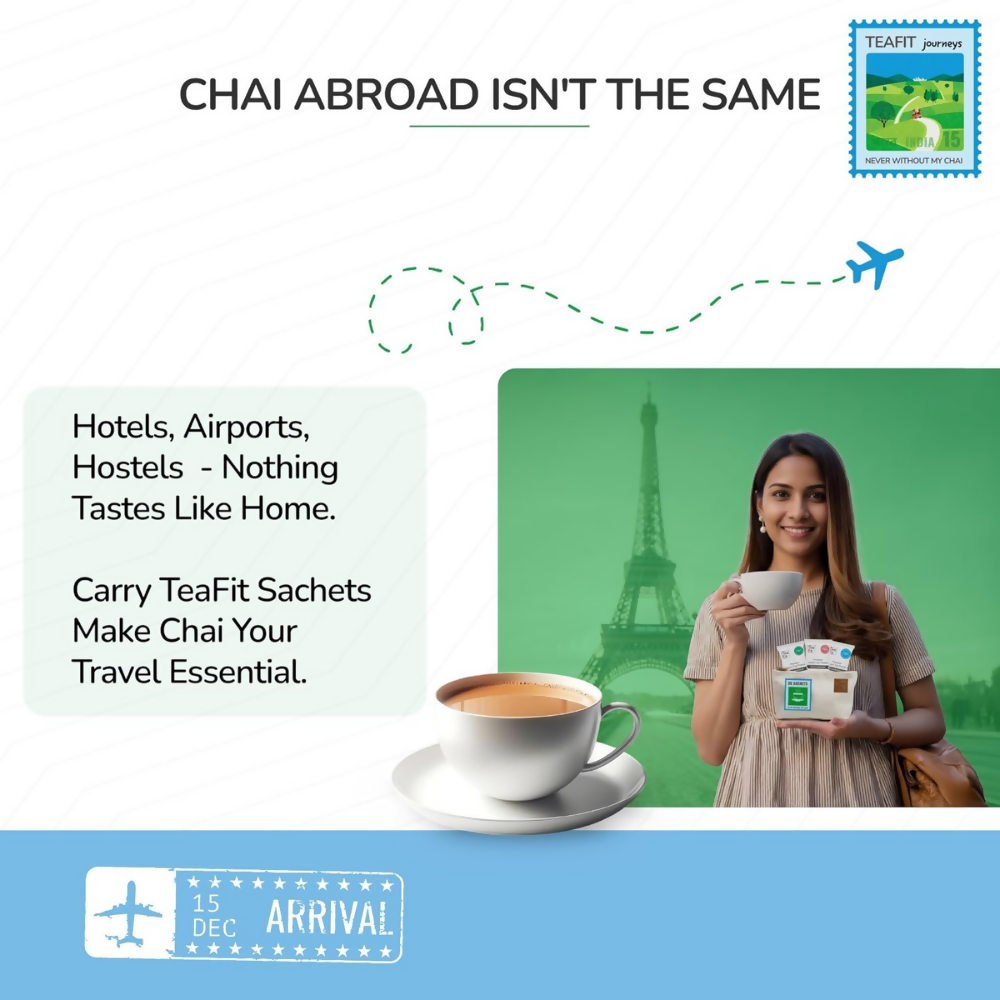 TeaFit No Sugar Instant Ginger Tea Premix - Travel Pack