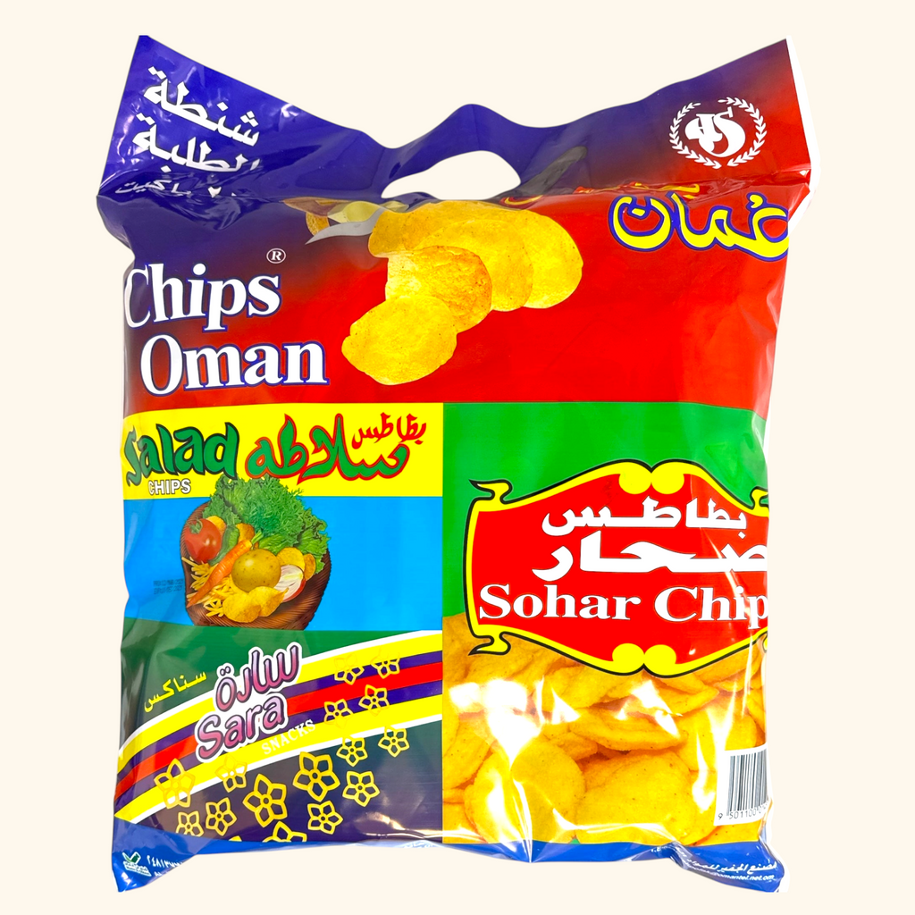 Oman Sohar, Salata, and Oman Chips Variety – 20 Bags
