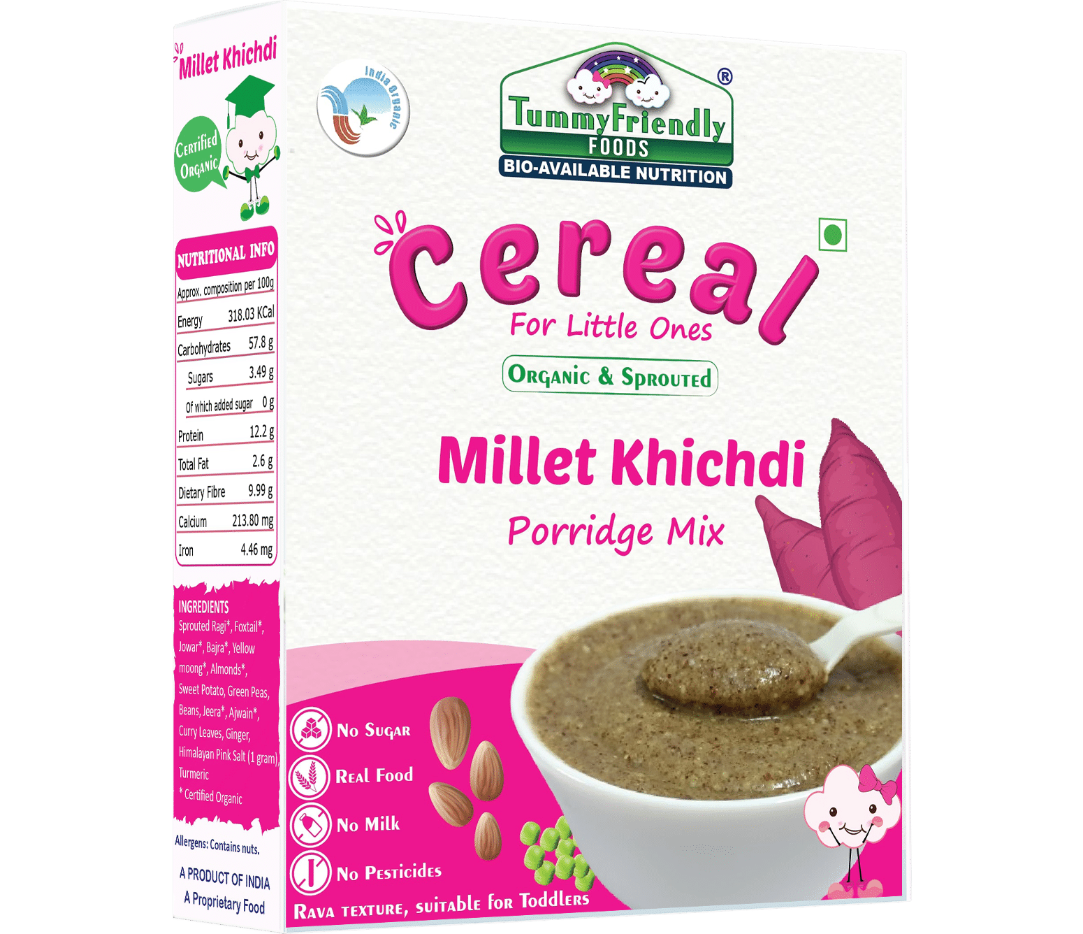 TummyFriendly Foods Organic Millet Khichdi Mix With Vegetables for Toddler Cereal