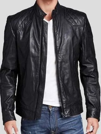 Quilted Black Leather Jacket | Men’s Premium Moto Outerwear