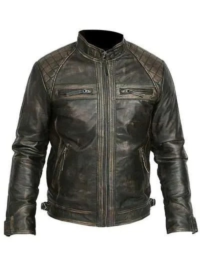 Retro Racer Distressed Jacket | Men’s Vintage Biker Leather