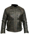 Retro Racer Distressed Jacket | Men’s Vintage Biker Leather