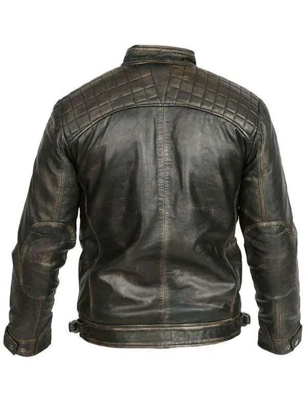 Retro Racer Distressed Jacket | Men’s Vintage Biker Leather