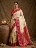 Shree Shyam Fashion Cream Soft Silk Saree