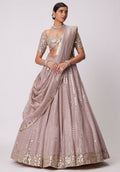 Lehenga Mart Designer Indian Wedding Lehenga Choli-Ash Pink