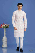 Raivat Ethnic Cotton Embroidery Kurta Pajama In Pink Colour