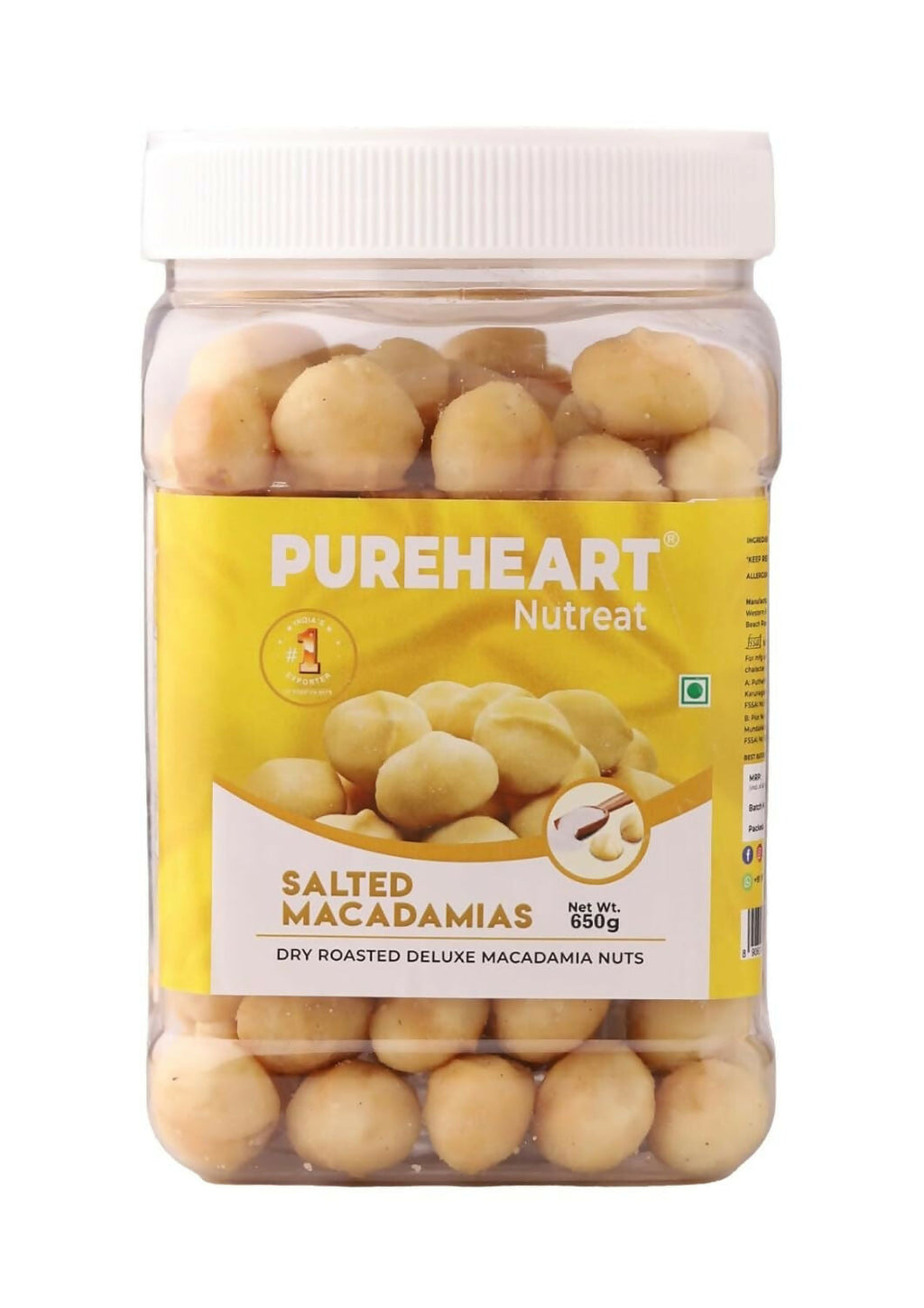 Pureheart Nutreat Salted Macadamia|Premium Dry Roasted Macadamia Nuts