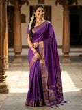 Shree Shyam Fashion Violet Soft Silk Saree