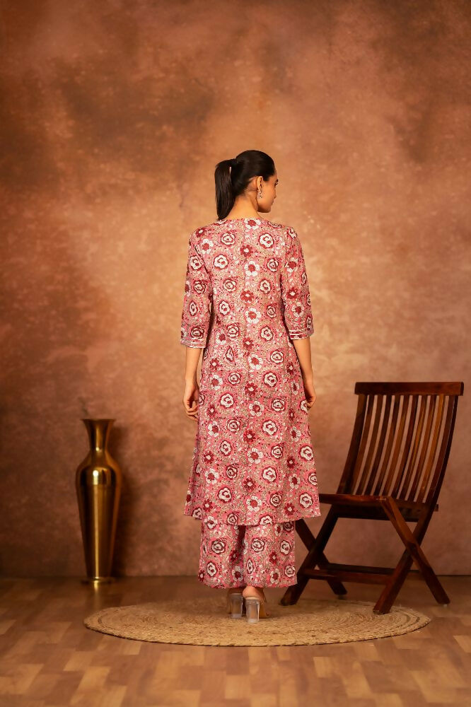Joban Fashion Pink Hand Block Printed Cotton Suit Set