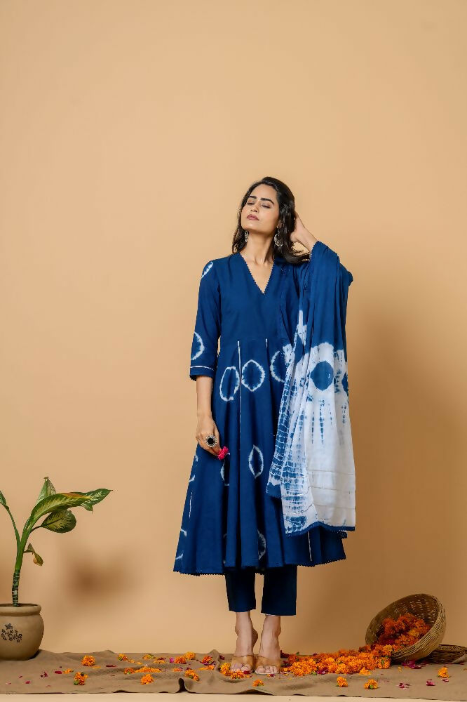 Joban Fashion Blue Tie & Dye Cotton Suit Set