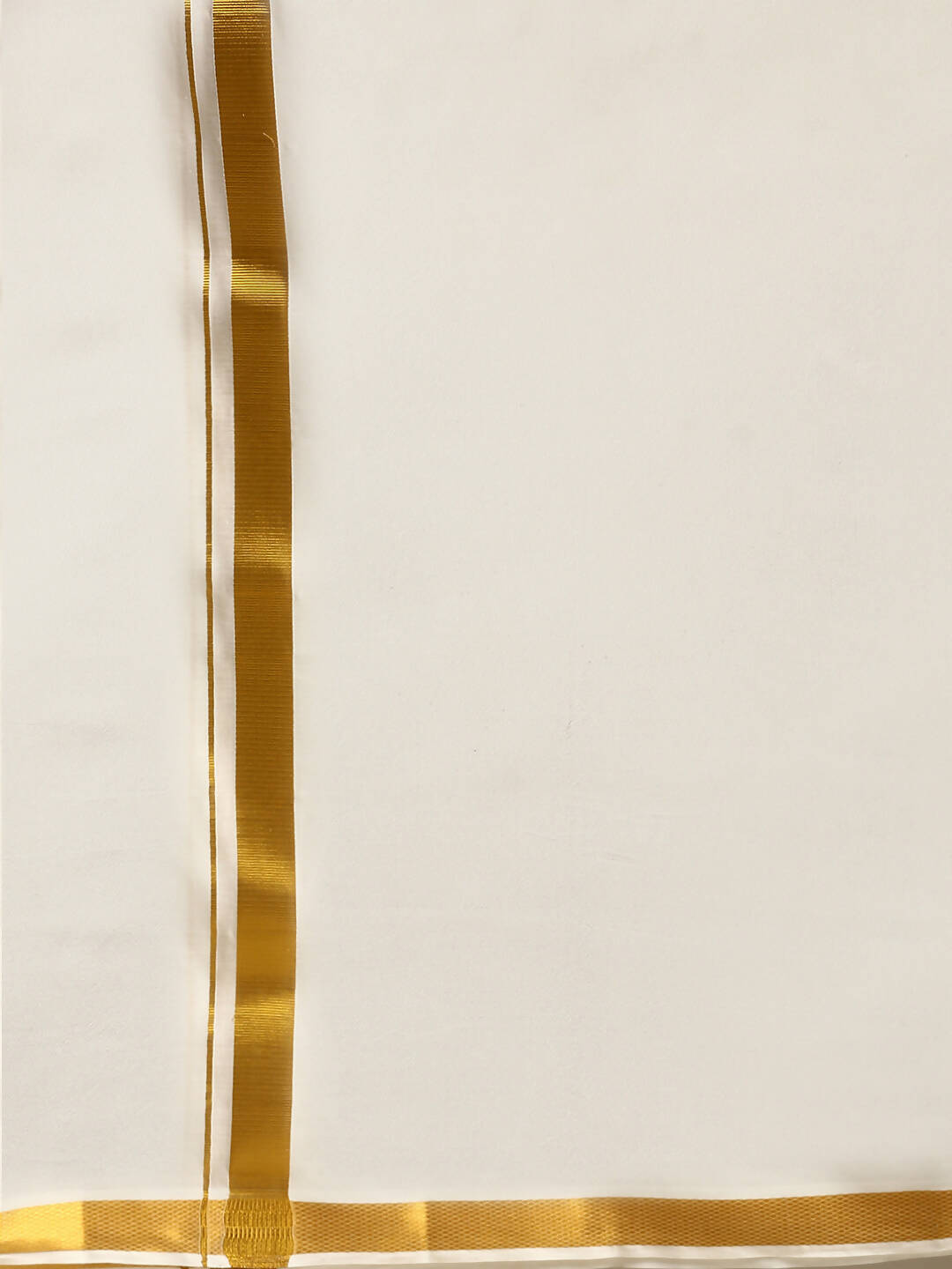 Ramraj Cotton Premium Wedding Cream Regular Dhoti, Shirt & Towel Set Golden Reward