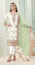 Anaita White Fox Georgette Stitched Suit with Embroidery Sequins