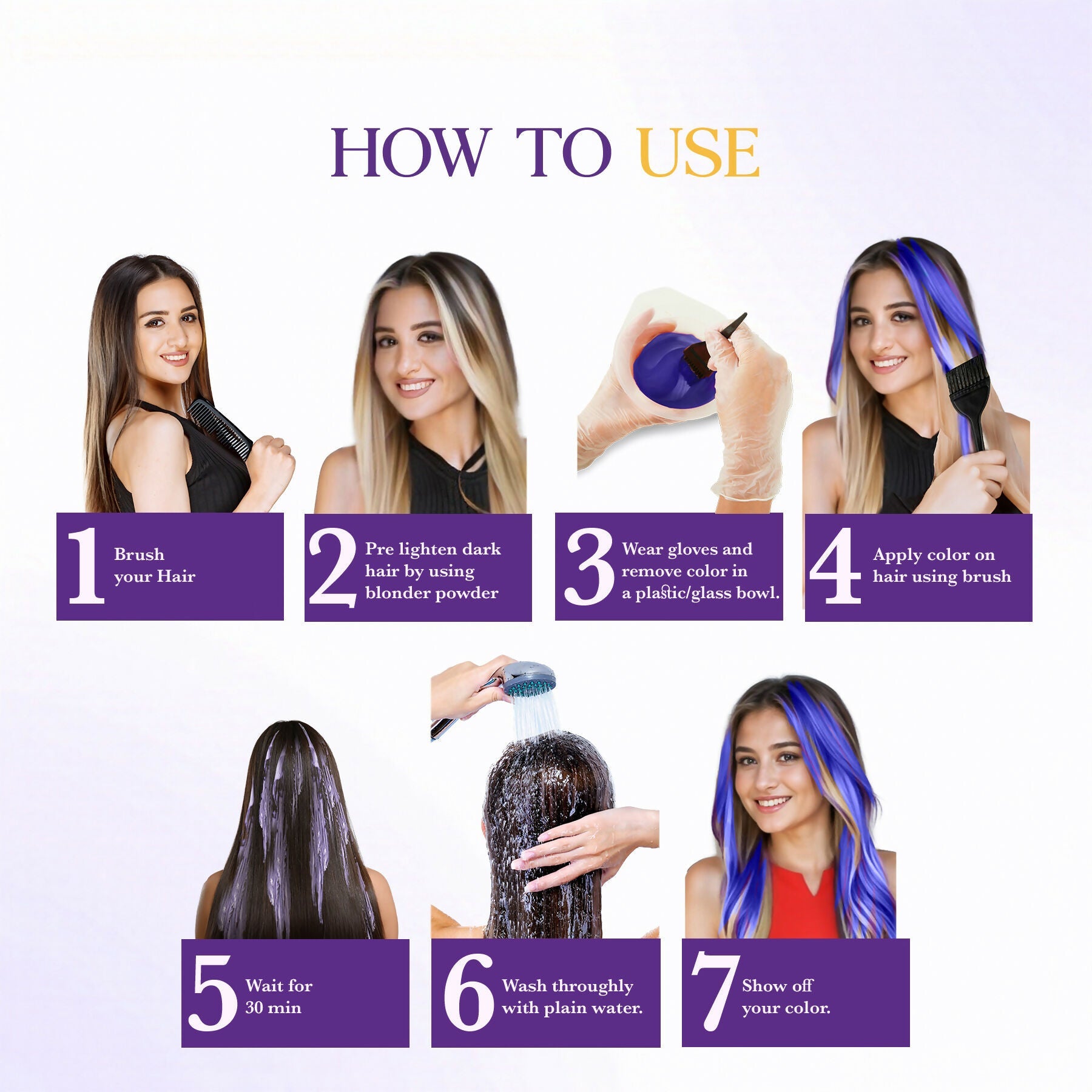 Cosglam Semi Permanent Hair Color for Women & Men (#61 Purple Blue)