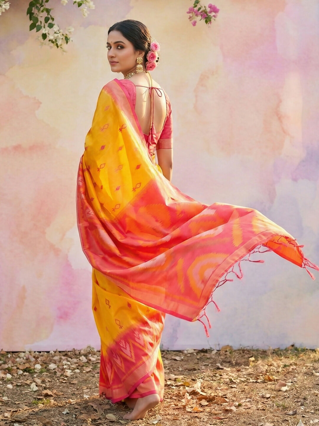 Shree Shyam Fashion Yellow Soft Silk Saree