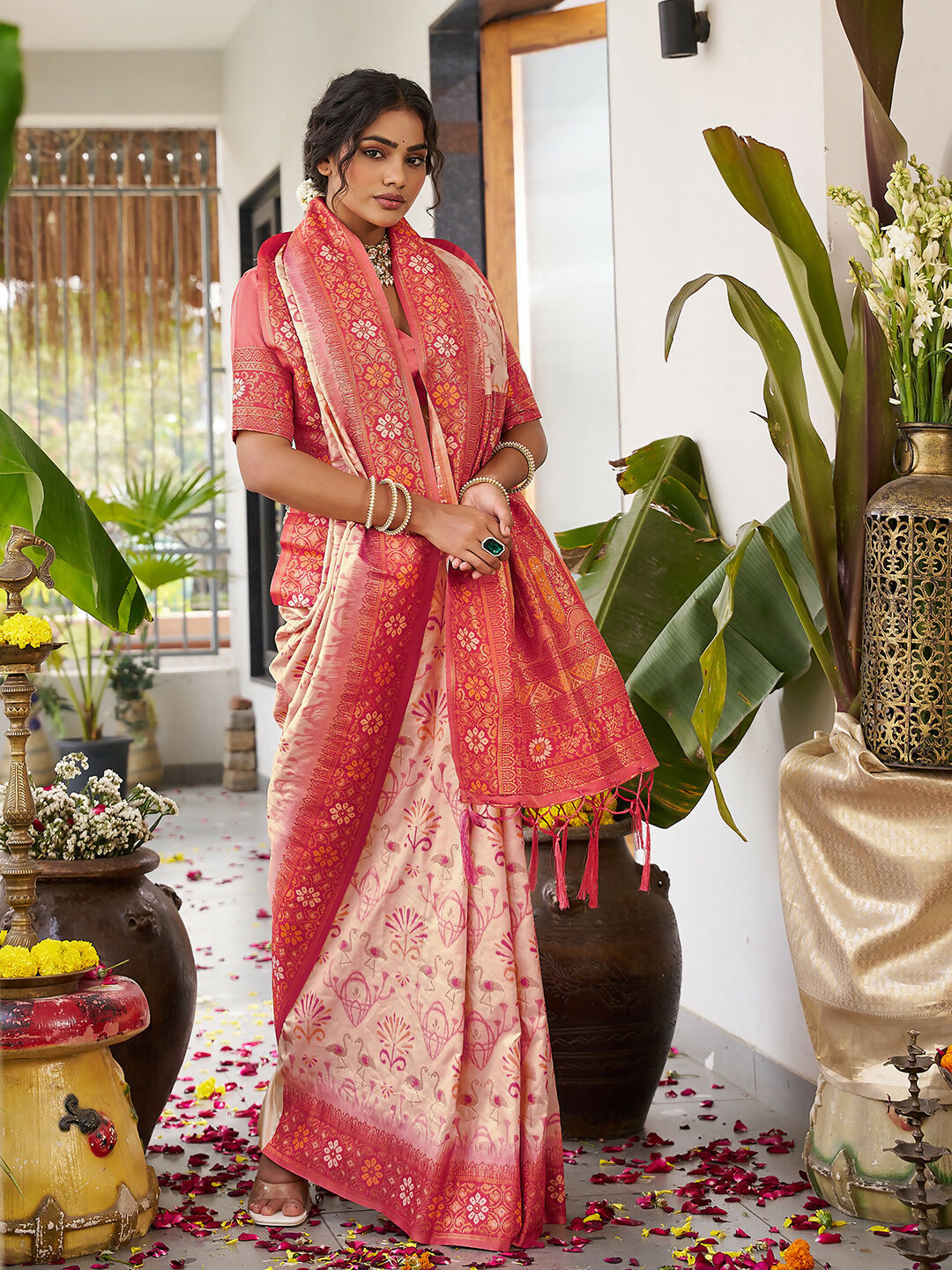 Shree Shyam Fashion Cream Soft Silk Saree