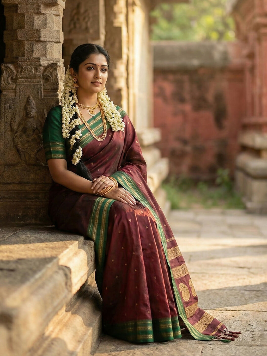 Shree Shyam Fashion Maroon Soft Silk Saree