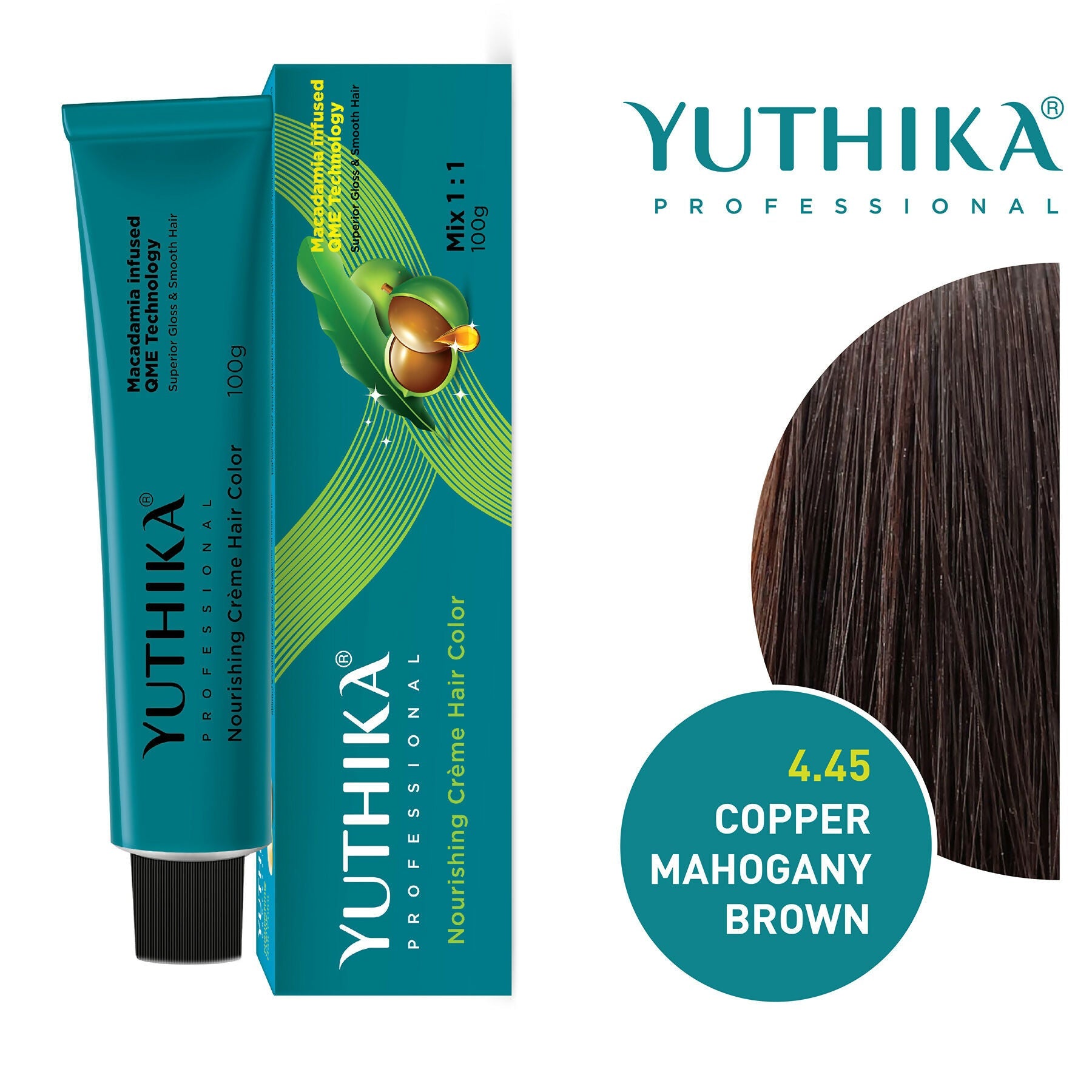 Yuthika Professional Creme Hair Colour - Copper Mahogany Brown