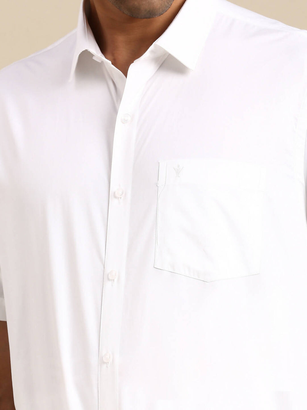 Ramraj Cotton Mens Half Sleeve Formal 100 % Cotton White Shirt