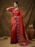 Shree Shyam Fashion Orange Soft Silk Saree