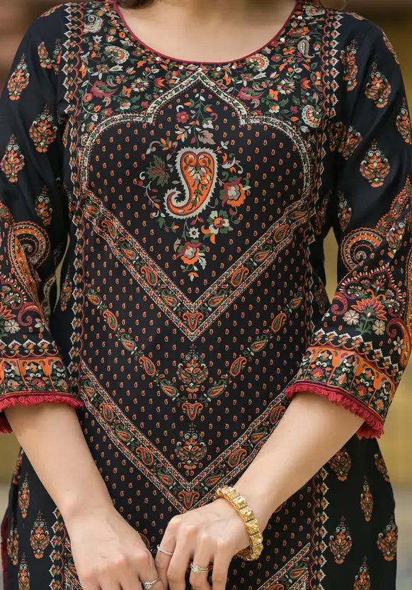 Juniper Women Viscose Rayon Kurta Palazzo Dupatta Set