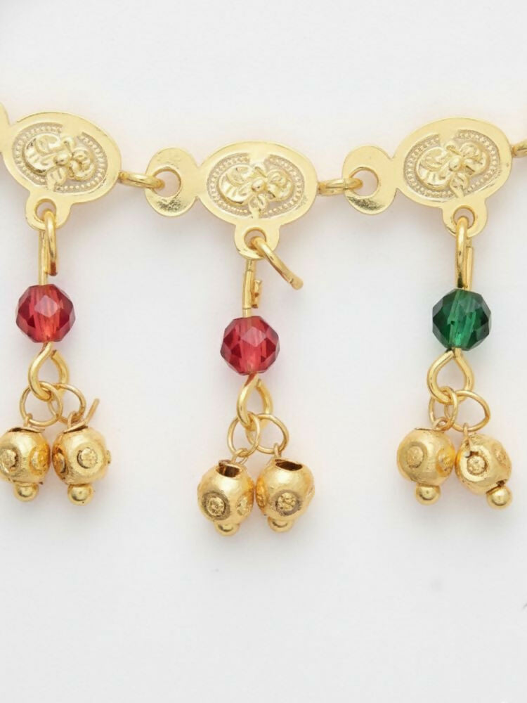 NVR Women Gold Plated Multicolour Minimal chain