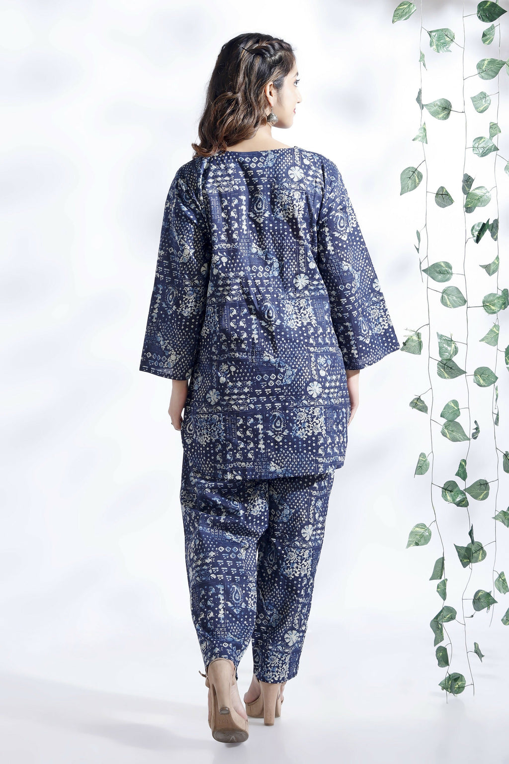 Breathables Abstract Cotton Co-Ord Set – Blue