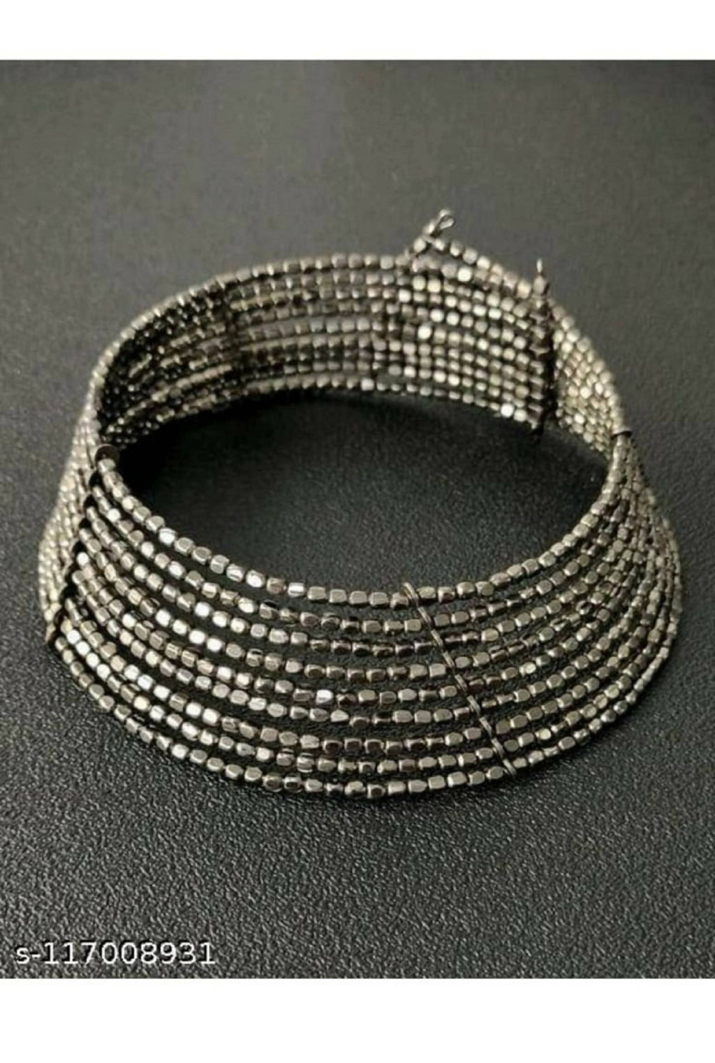Mominos Fashion Joharkamal Oxidised Beaded work Hasli Design Choker For Women & Girls