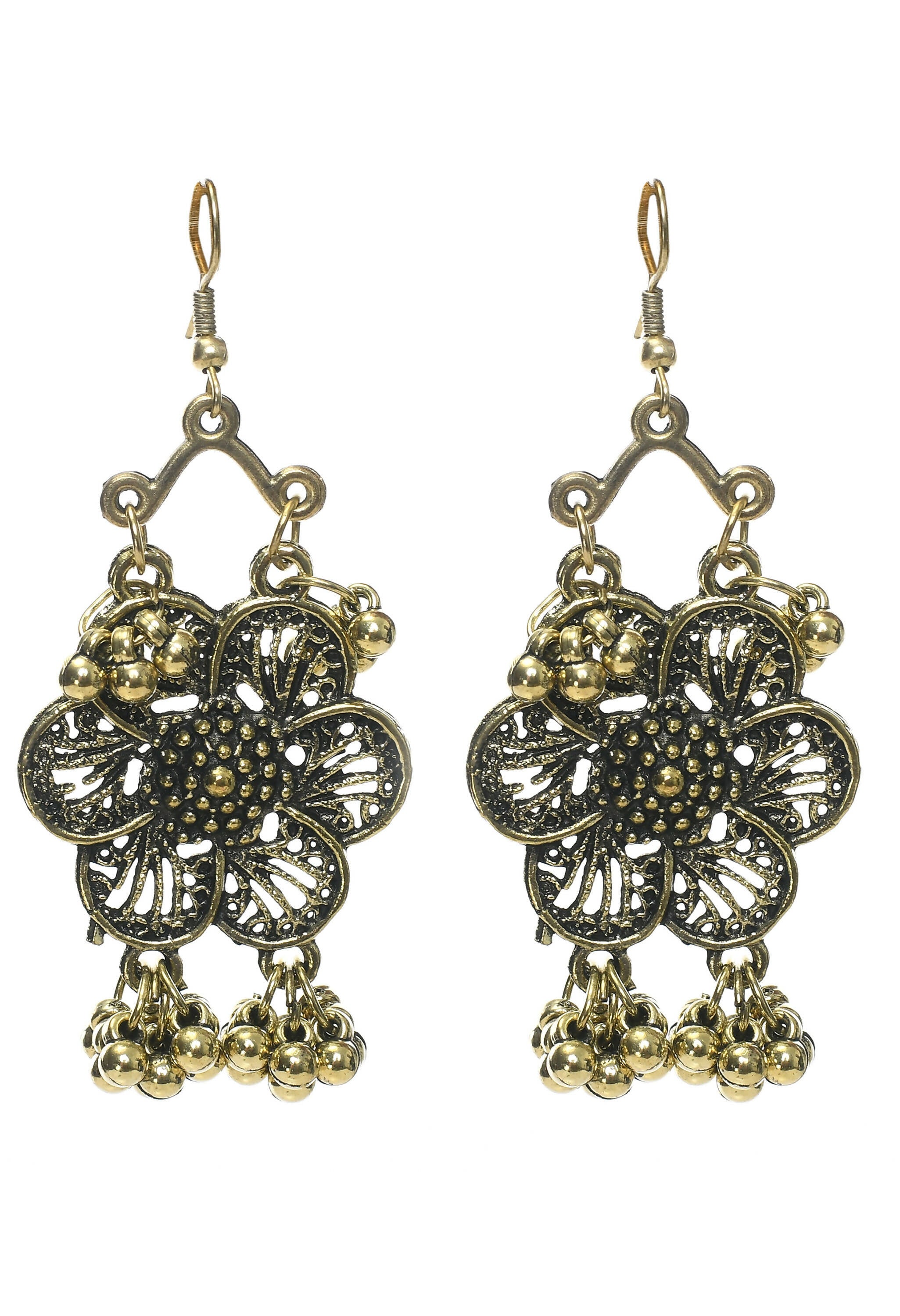 Mominos Fashion Johar Kamal Golden-Plated Brass Finish Floral Desgin Choker For Women