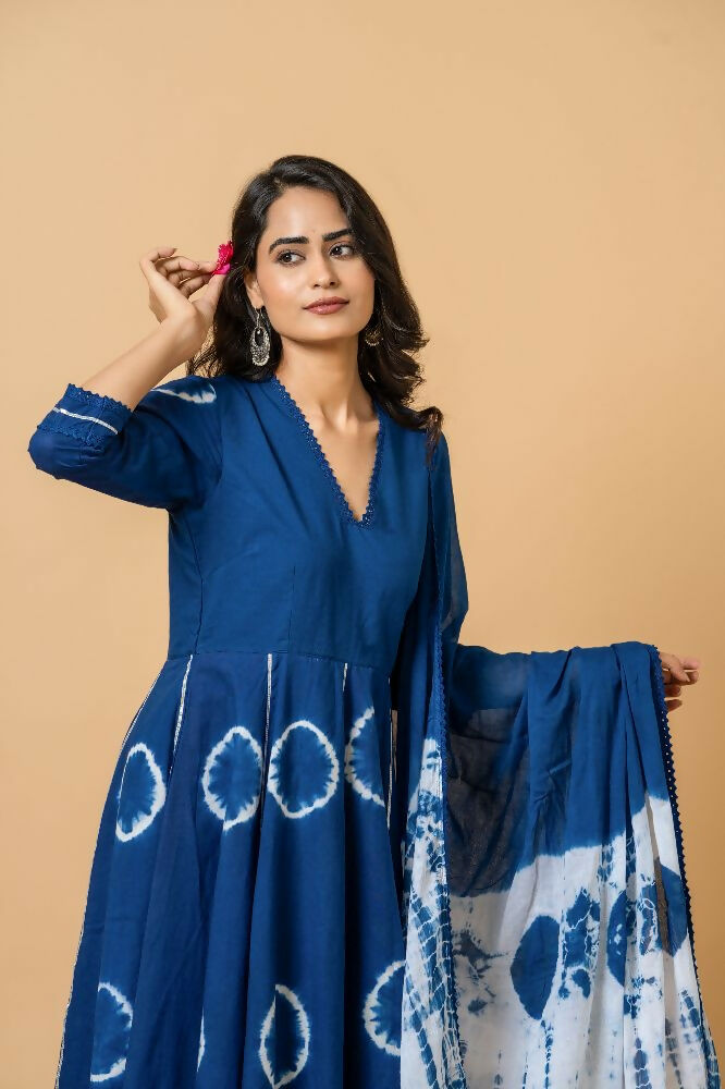 Joban Fashion Blue Tie & Dye Cotton Suit Set