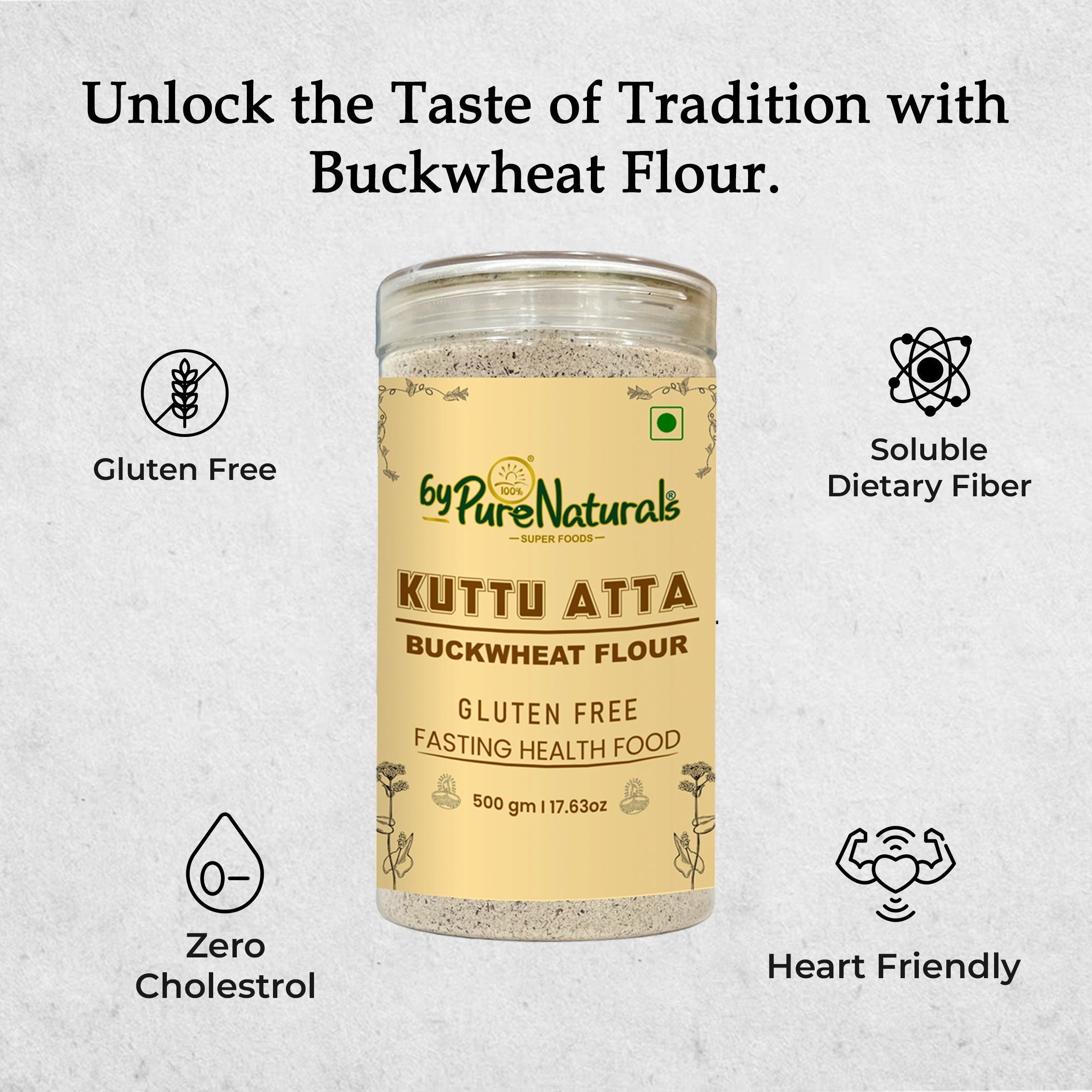 byPureNaturals Kuttu Vrat Atta (Buckwheat Flour)