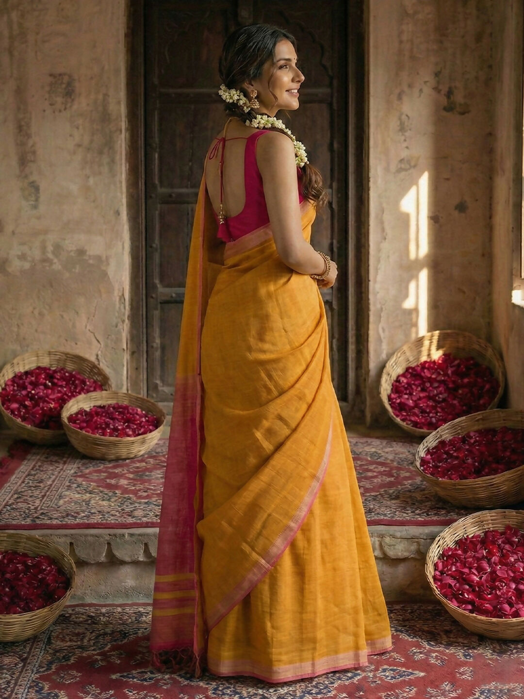 Shree Shyam Fashion Gold Cotton Saree