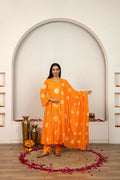 Joban Fashion Orange Tie & Dye Cotton Suit Set