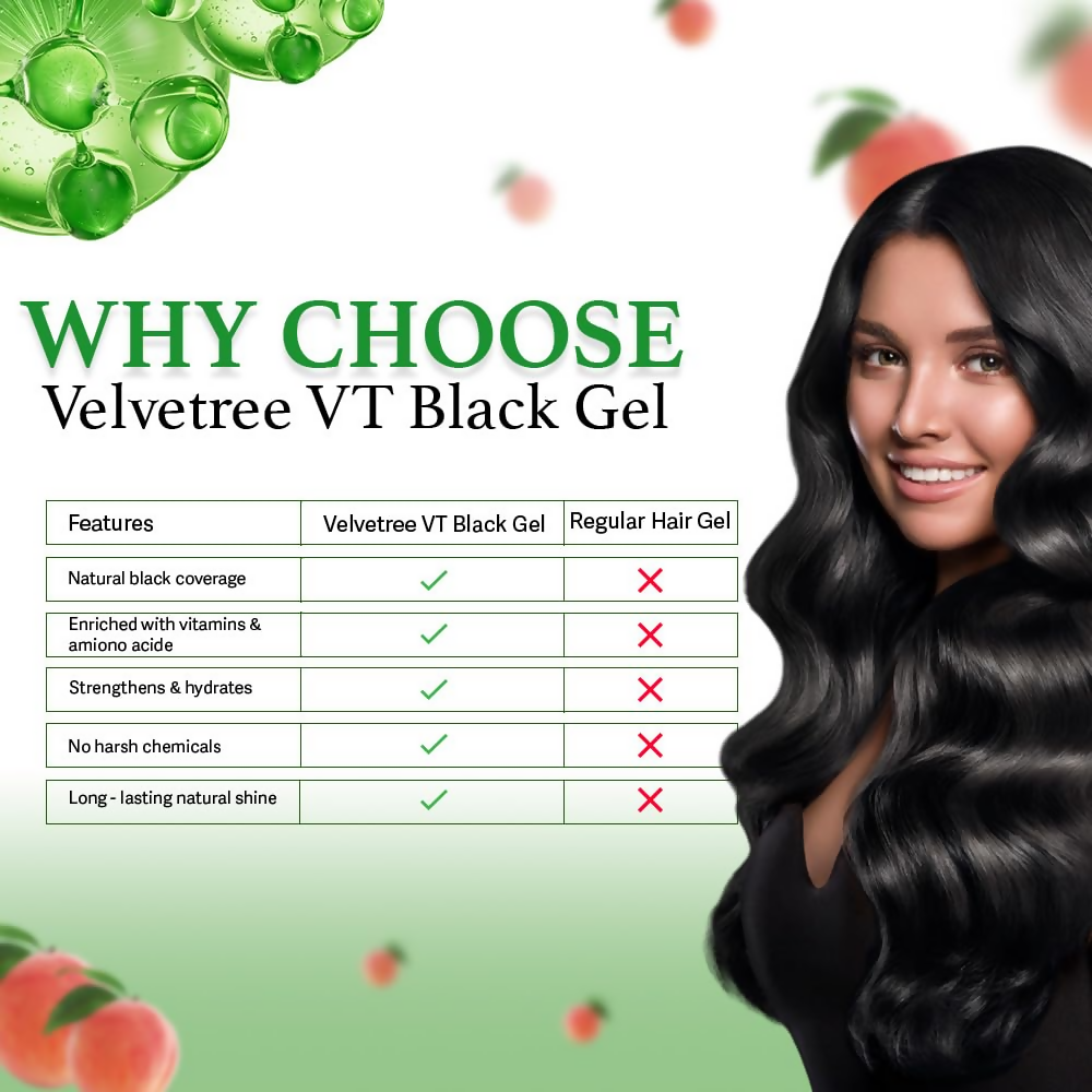 Velvetree Natural Black Hair Gel Dye (Black Hair Gel)