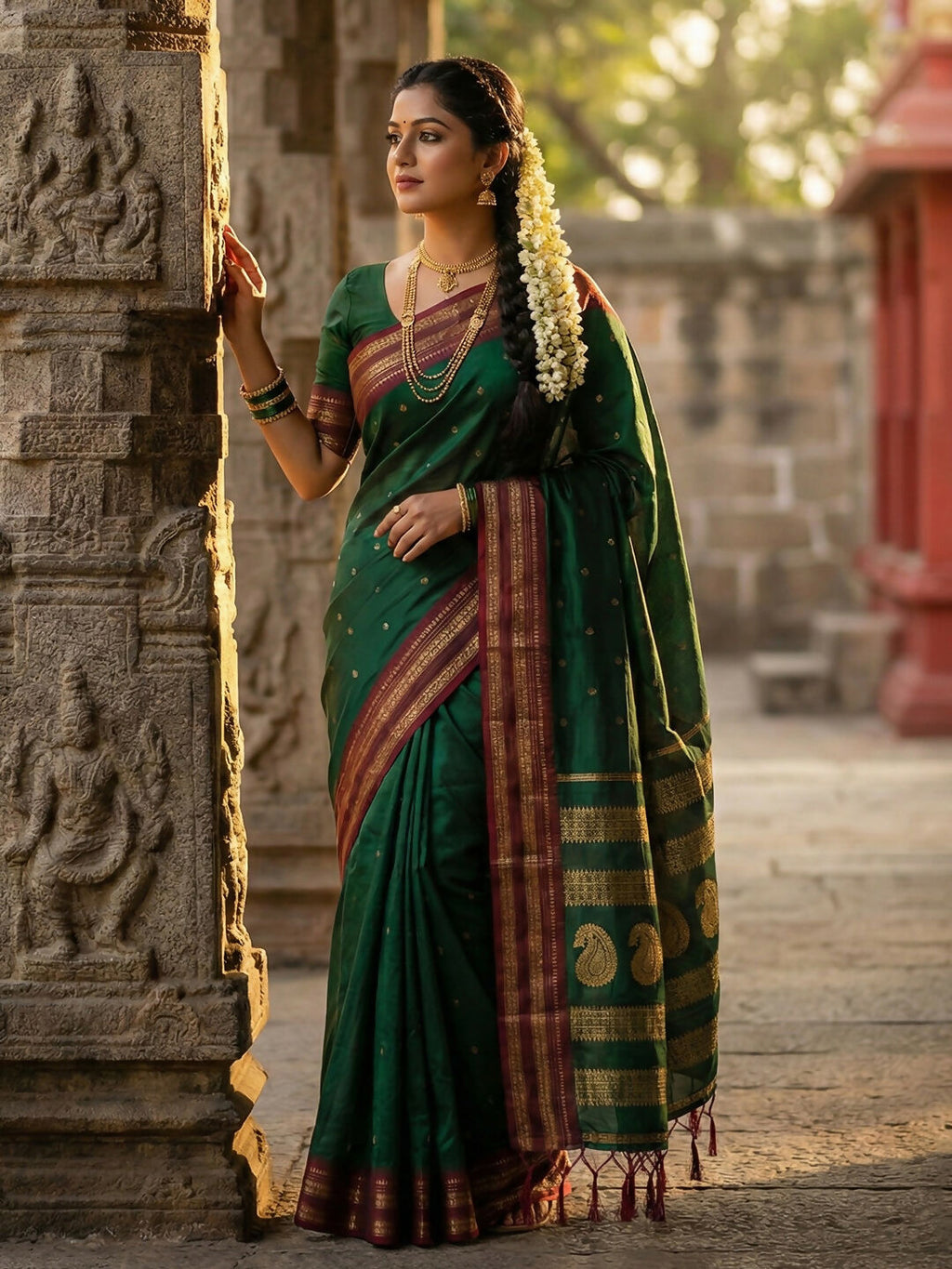 Shree Shyam Fashion Green Soft Silk Saree