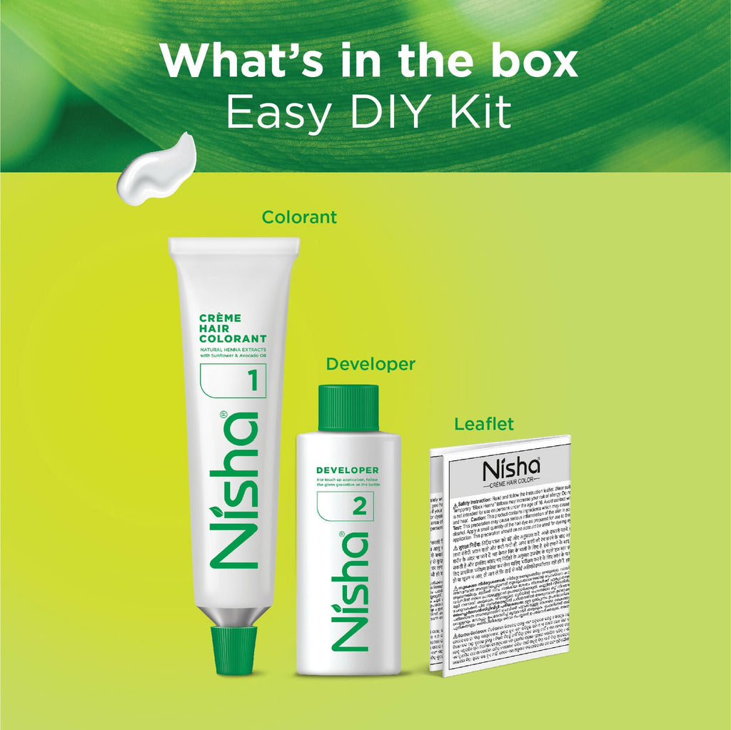 Nisha Creme Hair Color for Women & Men - Burgundy