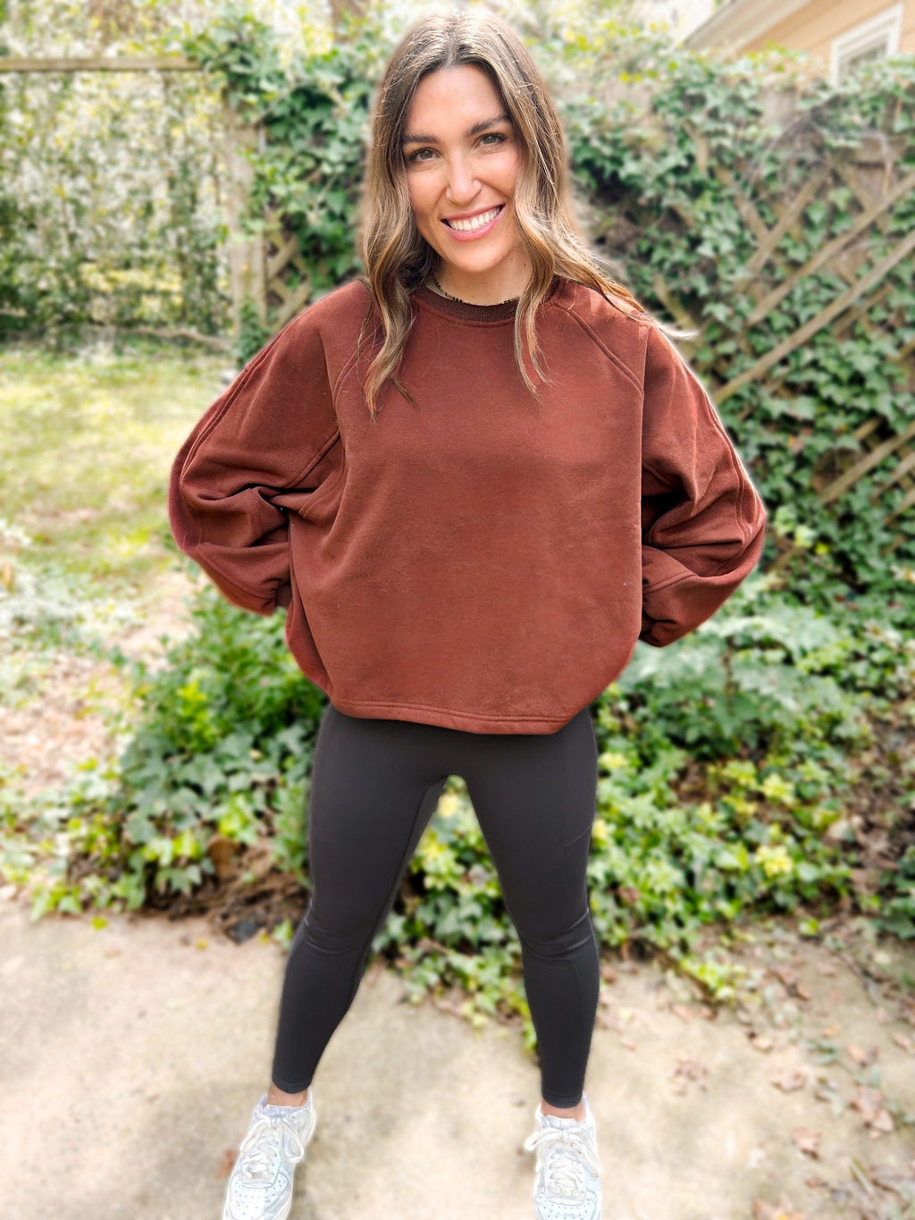 Light Fleece Midi Balloon Sleeve Sweater