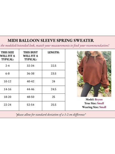 Light Fleece Midi Balloon Sleeve Sweater