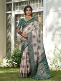 Shree Shyam Fashion Cream With Dark Green Silk Blend Saree