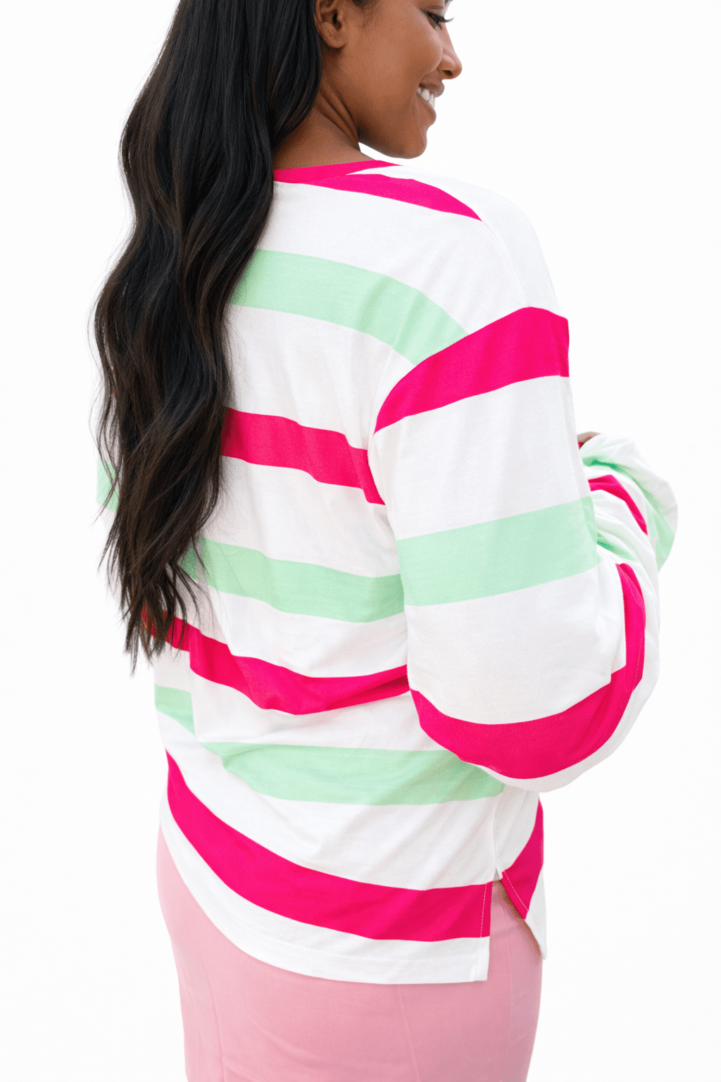Mimi Multi-Color Striped Bell Sleeve Top