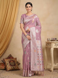Shree Shyam Fashion Purple Linen Cotton Saree