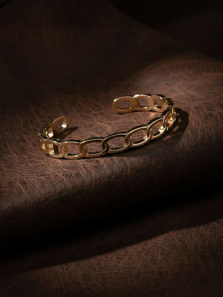 NVR Men's Rose Gold Plated Cuff Bracelet