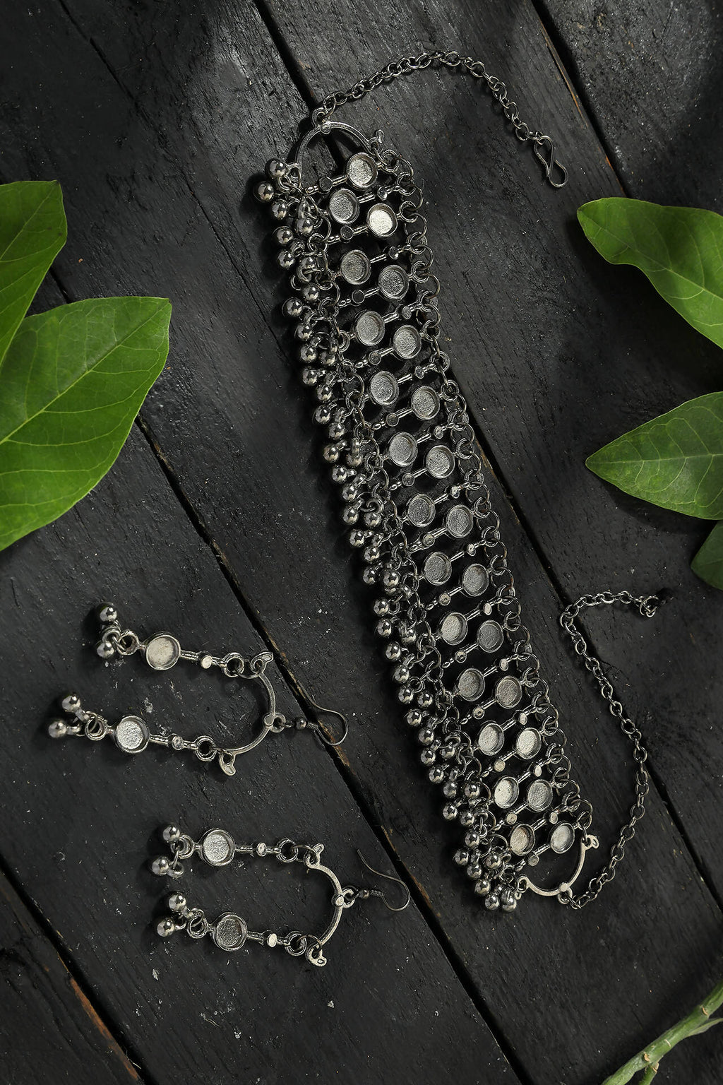 Mominos Fashion Johar Kamal Black-Plated Brass Finish Choker For Women