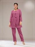 Anaita Purple Faux Georgette Readymade 2 Piece Set with Embroidery Work
