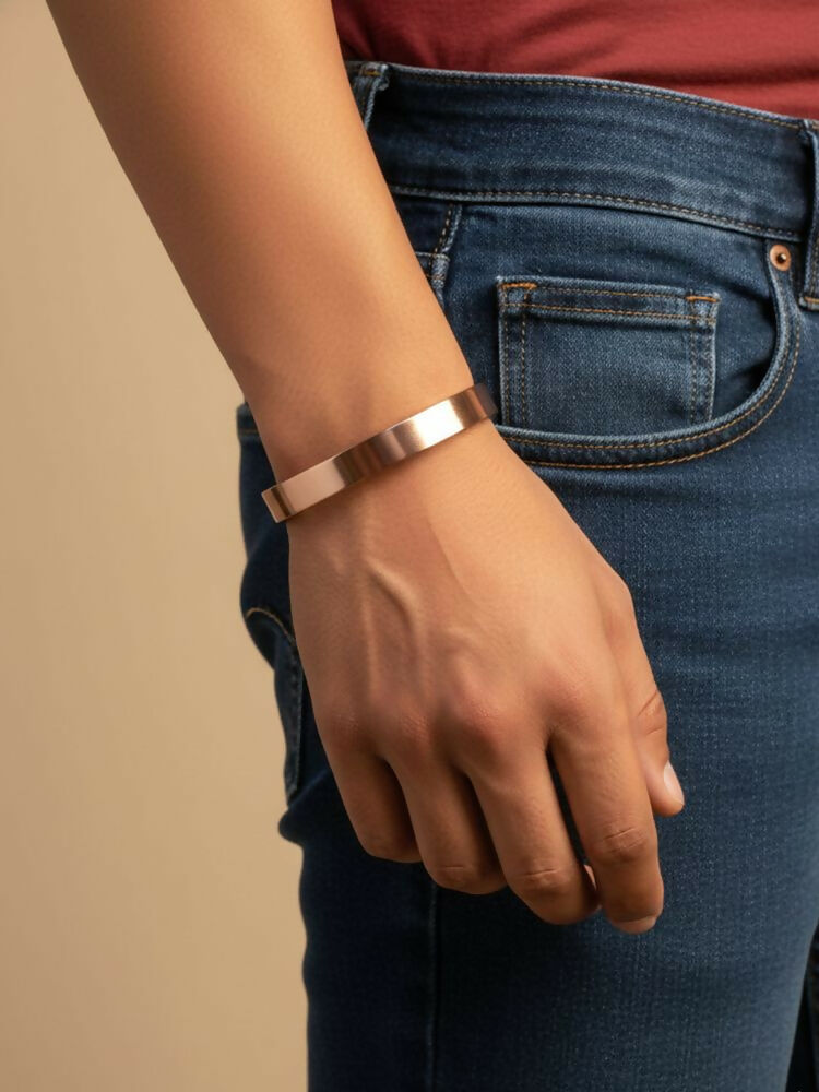 NVR Men's Rose Gold Kada Bracelet