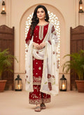 Teeya Creation Maroon Fendy Silk Beads Work Designer Wedding Wear Salwar Suit